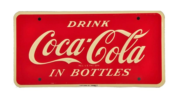 1950S COCA - COLA LICENSE PLATE.                 