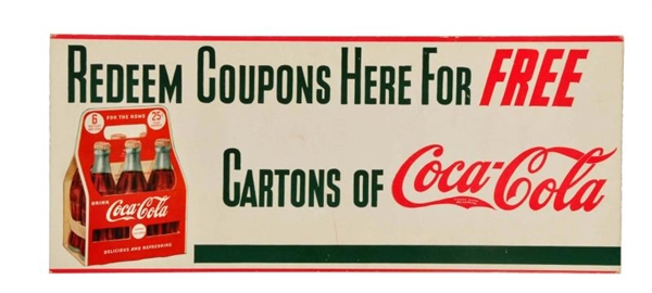 LATE 1930S COCA - COLA CARDBOARD SIGN.           