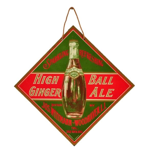 1910 - 1915 HIGH BALL GINGER ALE TIN SIGN.        