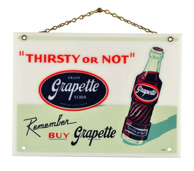 1940S - 50S GRAPETTE SMALL WALL SIGN.           