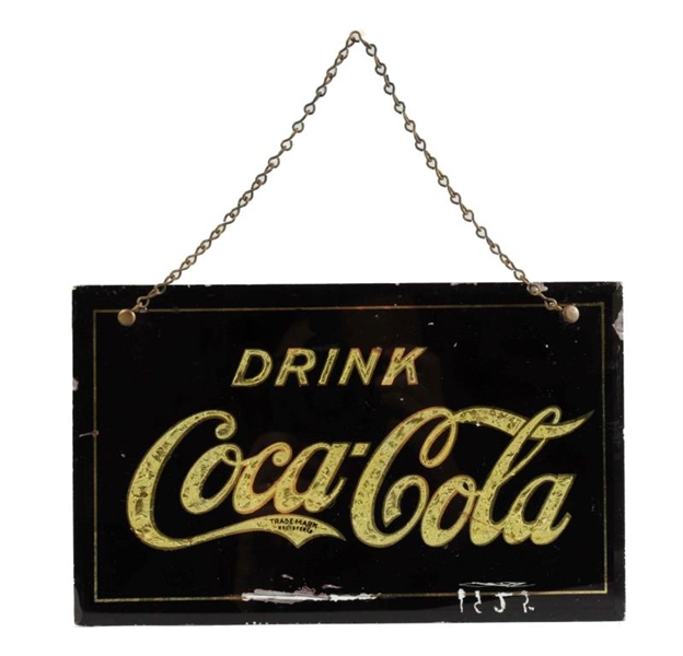 1920S COCA - COLA REVERSE ON GLASS SIGN.         