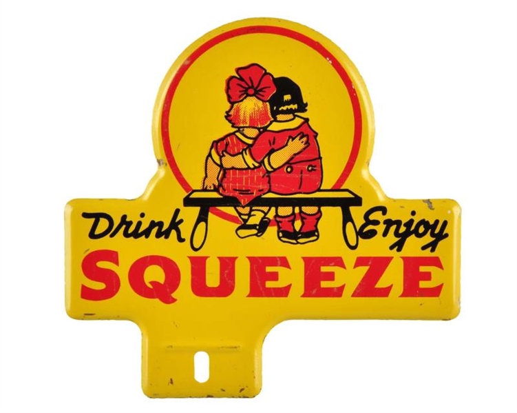 1930S - 1940S SQUEEZE LICENSE PLATE TOPPER.     