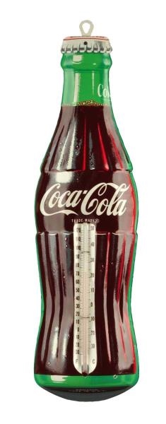 POST 1950S COCA - COLA EMBOSSED TIN THERMOMETER. 