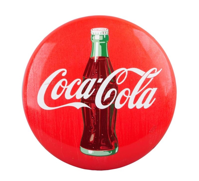 1950S COCA - COLA BUTTON WITH BOTTLE.            
