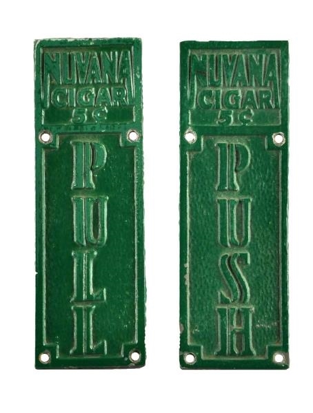 LOT OF 2: NUVANA CIGAR PUSH AND PULL PLATES.      
