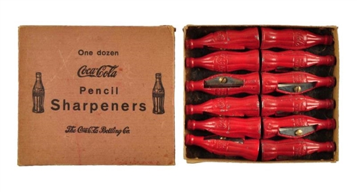 1930S COCA - COLA FULL BOX OF PENCIL SHARPENERS. 