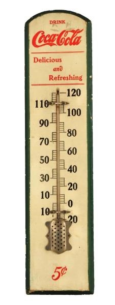 EARLY COCA - COLA WOODEN THERMOMETER.             