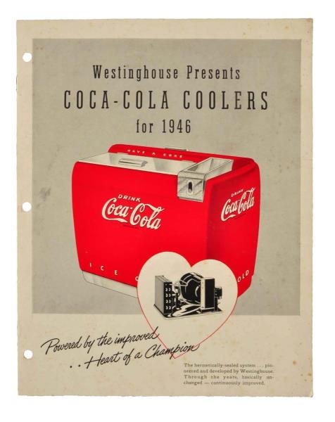 1946 COCA - COLA COOLERS BROCHURE.                