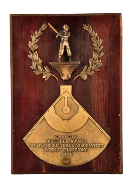 1954 UNUSUAL COCA - COLA BOTTLER AWARD.           