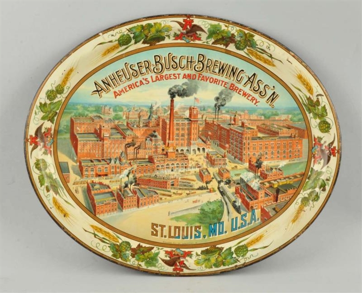ANHEUSER-BUSCH BREWING ADVERTISING TRAY.          