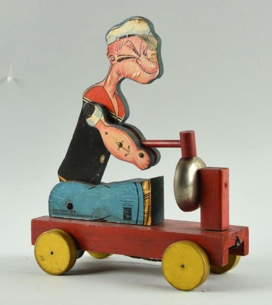 FISHER PRICE PAPER ON WOOD NO. 700 POPEYE BELL TOY