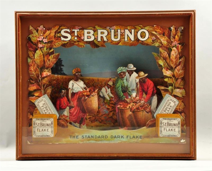 ST. BRUNO FLAKE CARDBOARD SHADOW BOX SIGN.        