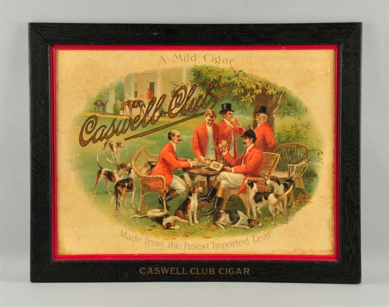 CASWELL CLUB CIGAR ADVERTISING SIGN.              