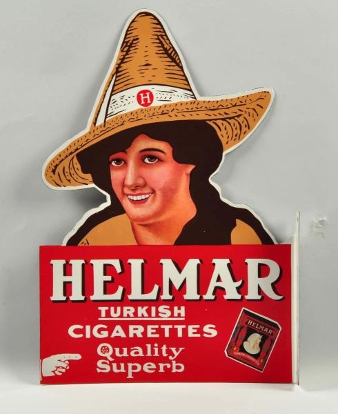 HELMAR TURKISH CIGARETTES FLANGE SIGN.            