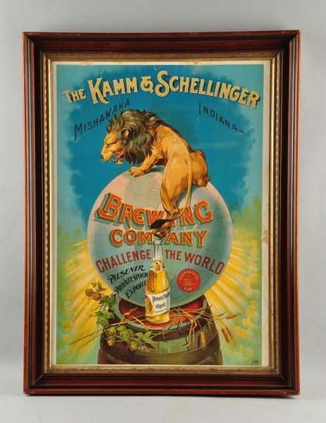 THE KAMM & SCHELLINGER BREWING CO. PAPER SIGN.    