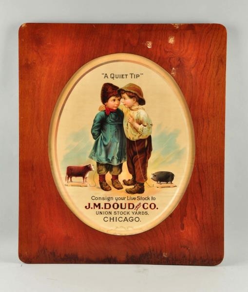 J.M. DOUD & CO. UNION STOCK YARDS LIVE STOCK SIGN.