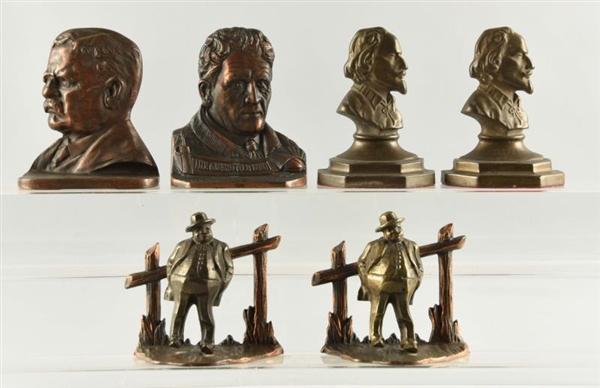 LOT OF 3: CAST IRON ASSORTED HISTORICAL FIGURES.  