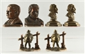 LOT OF 3: CAST IRON ASSORTED HISTORICAL FIGURES.  