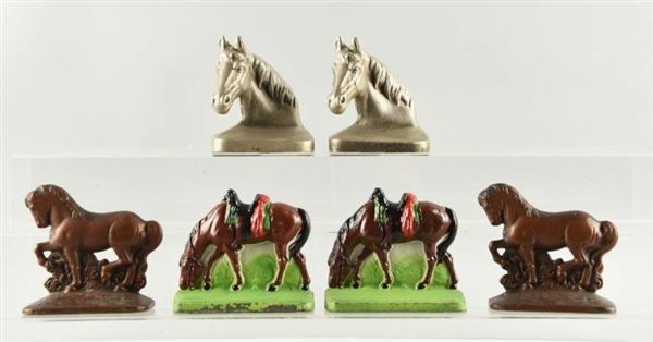 LOT OF 3: HORSE BOOKEND SETS.                     