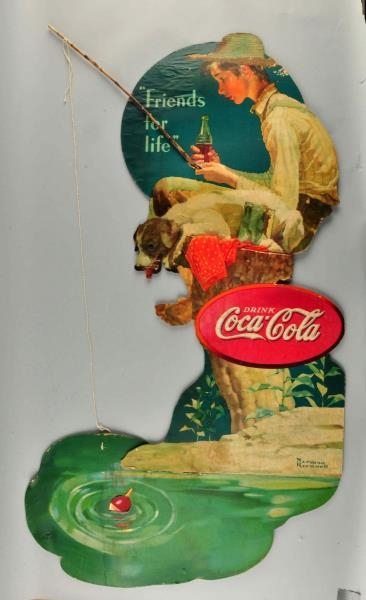 LARGE COCA-COLA DIECUT SIGN BY NORMAN ROCKWELL.   
