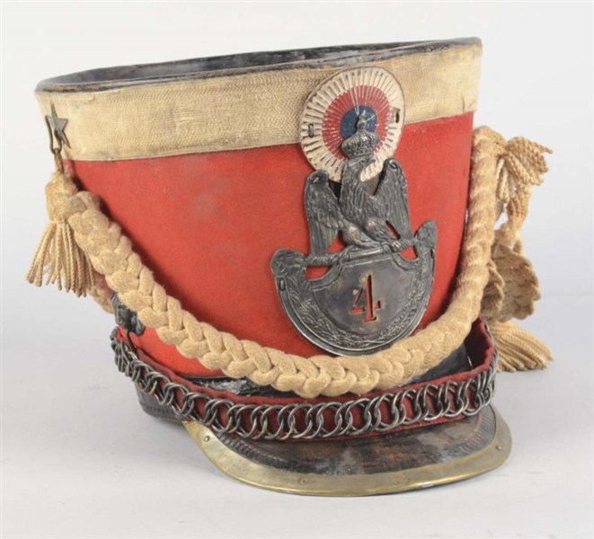 FRENCH FIRST EMPIRE OTHER RANKS 4TH FOOT SHAKO.   