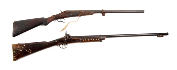 (A) LOT OF 2: INDIAN DECORATED FIREARMS.          