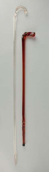 LOT OF 2: HAND-BLOWN GLASS CANES.                 