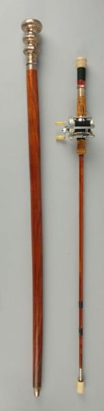 LOT OF 2: WOODEN CANES OR WALKING STICKS.         