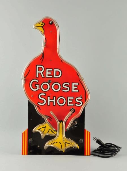 ADVERTISING LIGHT-UP SIGN RED GOOSE SHOES.        
