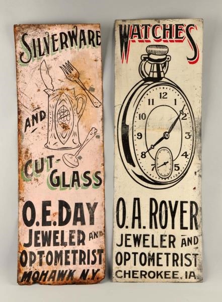 LOT OF 2: EARLY HANDMADE ADVERTISING SIGNS.       