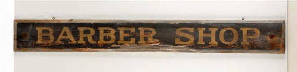EARLY WOODEN BARBER SHOP TRADE SIGN.              