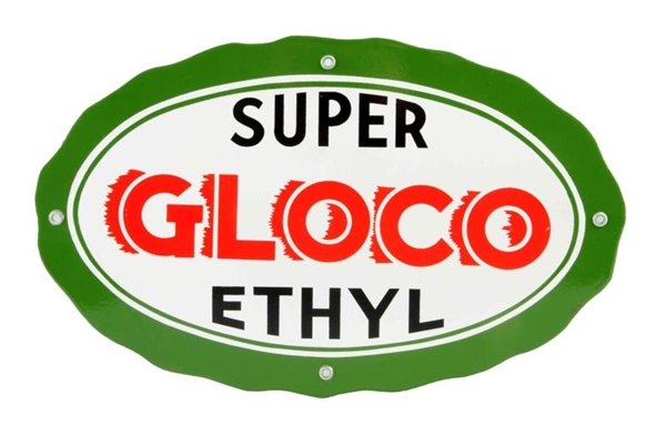 SUPER GLOCO ETHYL PORCELAIN SIGN.                 