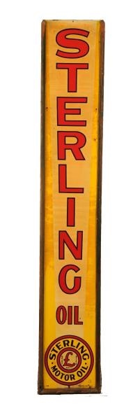 STERLING MOTOR OIL WITH LOGO TIN VERTICAL SIGN.   