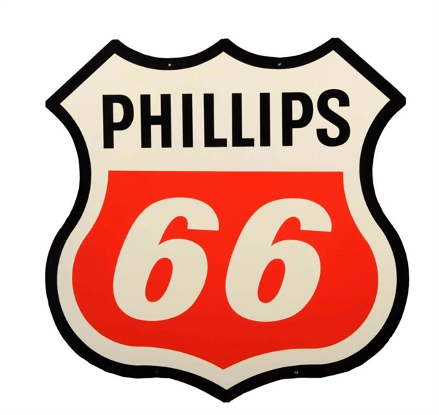 PHILLIPS 66 (RED WHITE) SHIELD SHAPED SIGN.       