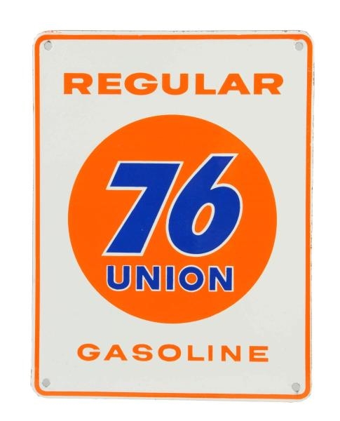 UNION 76 REGULAR GASOLINE PORCELAIN SIGN.         