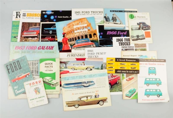 LOT OF 20+ PIECES FORD LITERATURE FROM 1950-60S. 