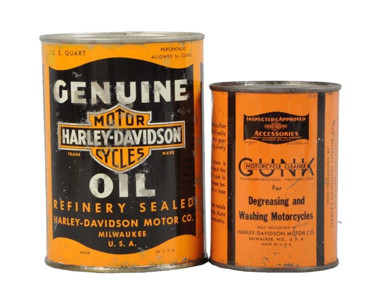 LOT OF 2: HARLEY-DAVIDSON OIL CANS.               