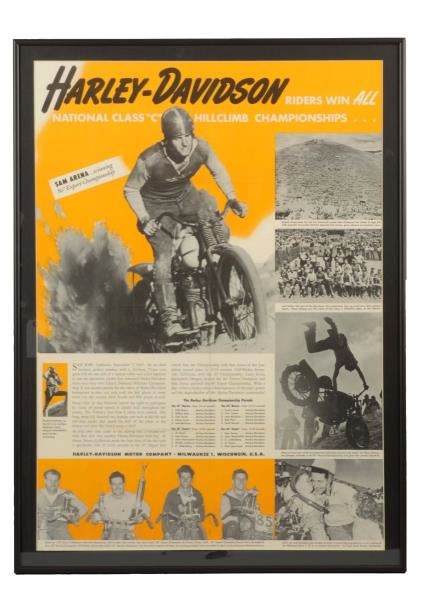 1948 HARLEY-DAVIDSON MOTORCYCLE POSTER.           