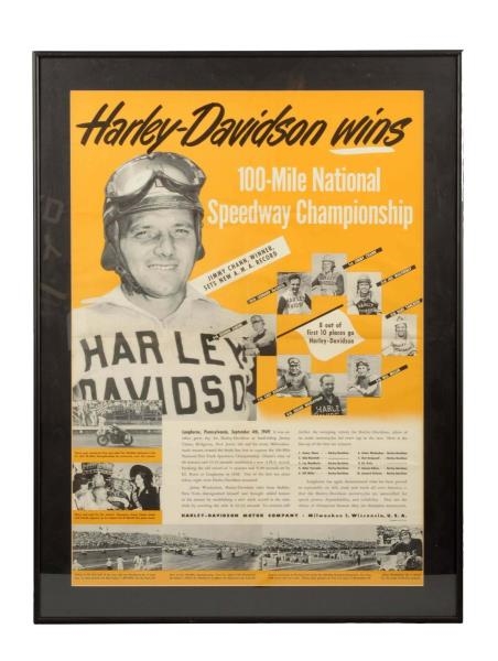 1950 HARLEY-DAVIDSON MOTORCYCLE POSTER.           