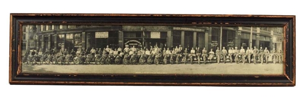 1915 MANSFIELD MOTORCYCLIST YARD LONG PHOTOGRAPH. 