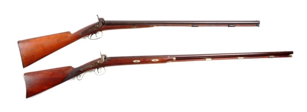 (A) PAIR OF MID-19TH CENTURY SMOOTH BORE FIREARMS.