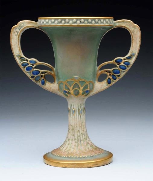 PAUL DACHSEL  CERAMIC TWO HANDLED CHALICE.        