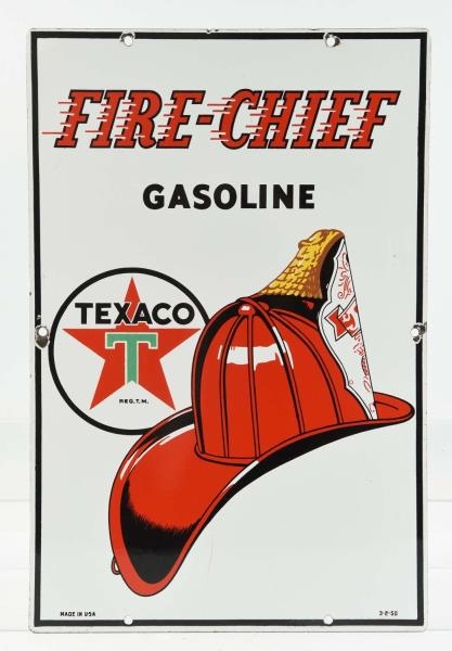 TEXACO (WHITE-T) FIRE CHIEF SIGN.                 