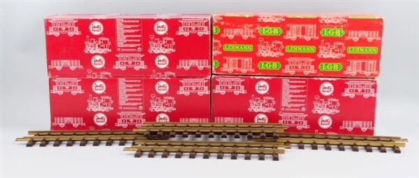LOT OF 4: BOXES OF G SCALE 10000 STRAIGHT TRACK.  