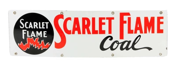 SCARLET FLAME COAL PORCELAIN SIGN.                