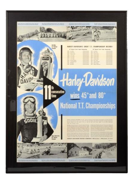 LOT OF 2: 1949 & 1950 HARLEY-DAVIDSON POSTERS.    