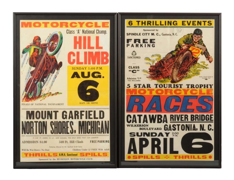 LOT OF 2:  MOTORCYCLE RACE POSTERS.               