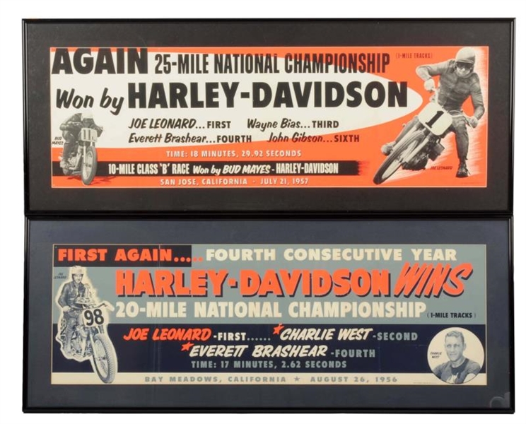 LOT OF 2:  1957 & 1958 HARLEY-DAVIDSON POSTERS.   