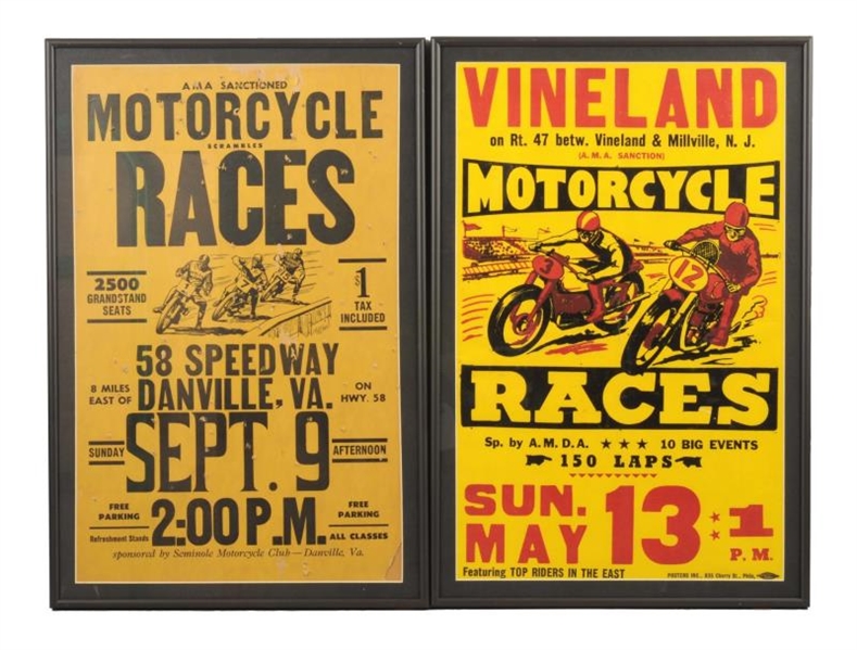 LOT OF 4:  MOTORCYCLE RACING POSTERS.             