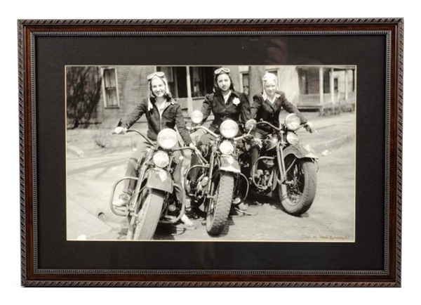 LOT OF 2:  REPRODUCED MOTORCYCLE PHOTOGRAPHS.     
